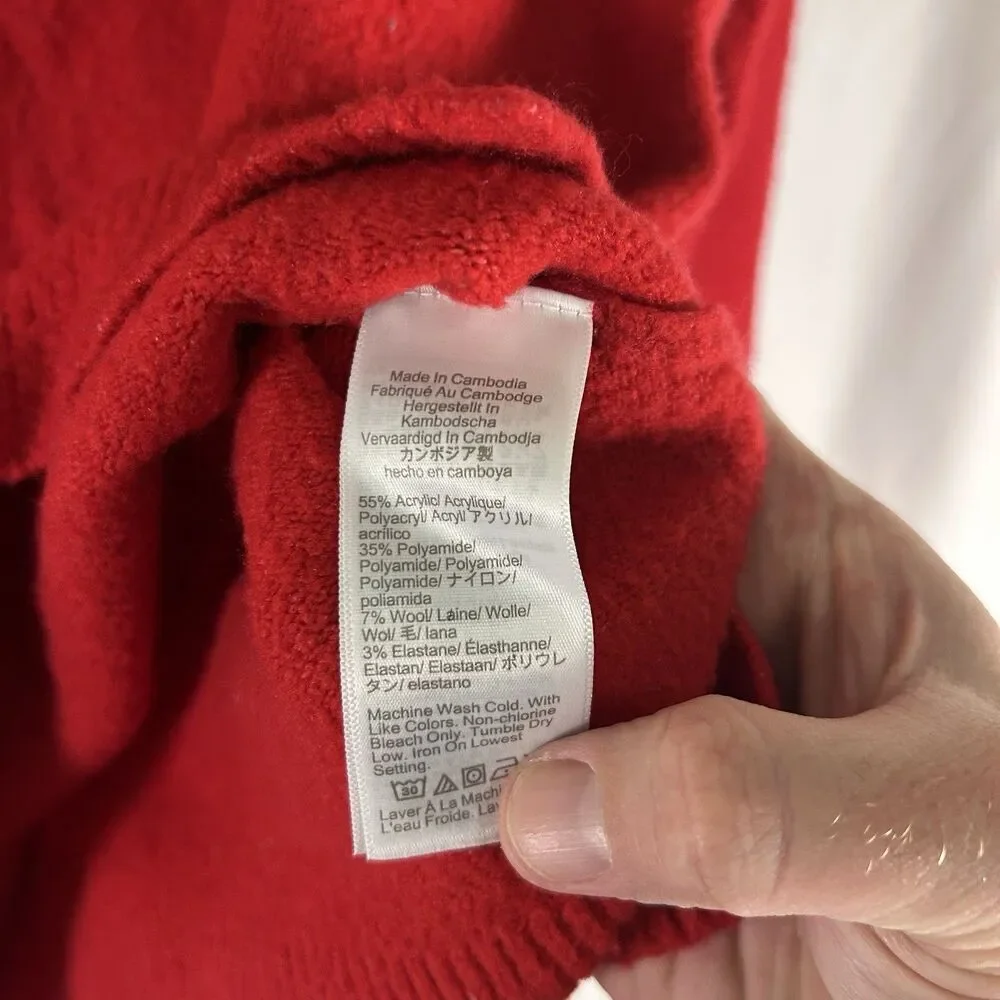 J. Crew Extra Soft Sweater Women's XL Red Knit Crew Neck Stretch Pullover